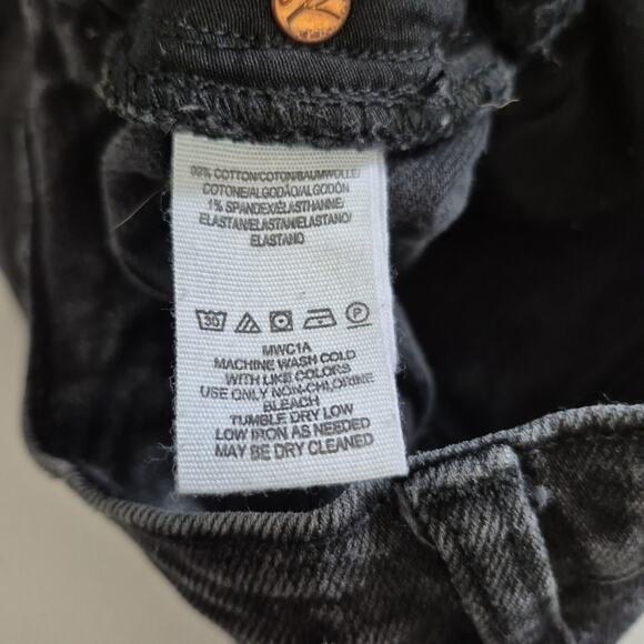 We The Free Jeans Womens 26 Black Distressed Mid Rise Button Fly Ladies Pants - Picture 15 of 16